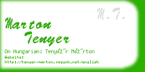 marton tenyer business card